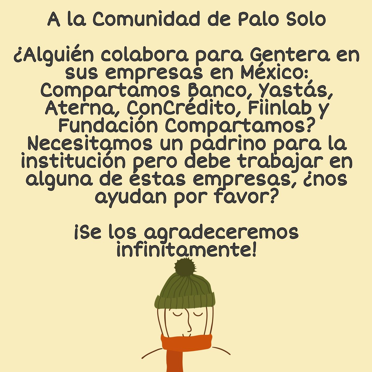 Necesitamos de tu #apoyo
#Gracias