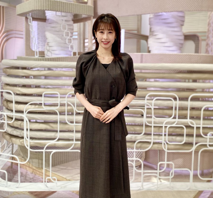 売れ筋商品 加藤綾子アナ着用 フォクシーtwo Way Flannel Dress 40 ひざ丈ワンピース