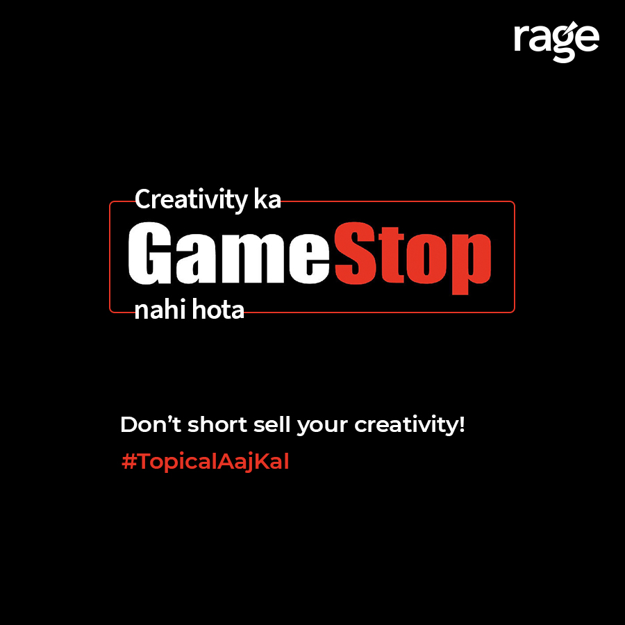 RageComm's tweet image. We ‘reddit’ somewhere that putting stock in creativity always yields great returns! Watch this space for more things #TopicalAajKal
Read more: hubs.ly/H0FGfY90
.
#RageCommunications #DigitalAgency #DigitalTrend #Gamestop #MelvinCapital #Reddit #Robinhood #WallStreetBets