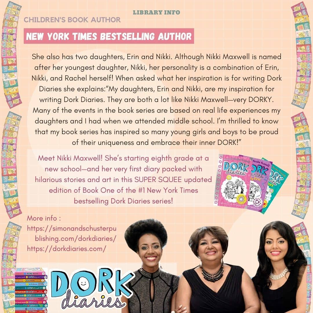 kfhf_depok's tweet image. - LINFO TIME -

Do you know one of the New York Times bestselling authors? 
Do you know Rachel Renée Russell?

#LibraryInfo
#NewYorkTimes
#BestsellingAuthor
#ChildrenBooks
#SchoolLibrary
#KeepReading
#Readingwithkids
#KeepLearning
#DorkDiaries
#RachelRenéeRussell