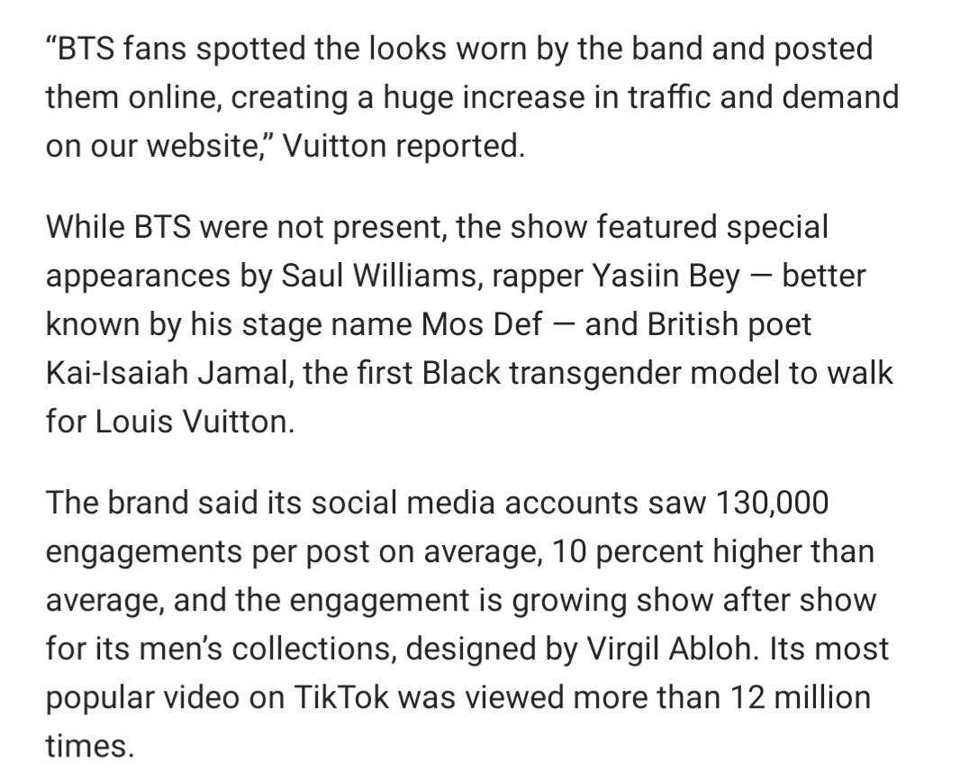 BTS Helps Drive Online Audience for Louis Vuitton Men's Show – WWD
