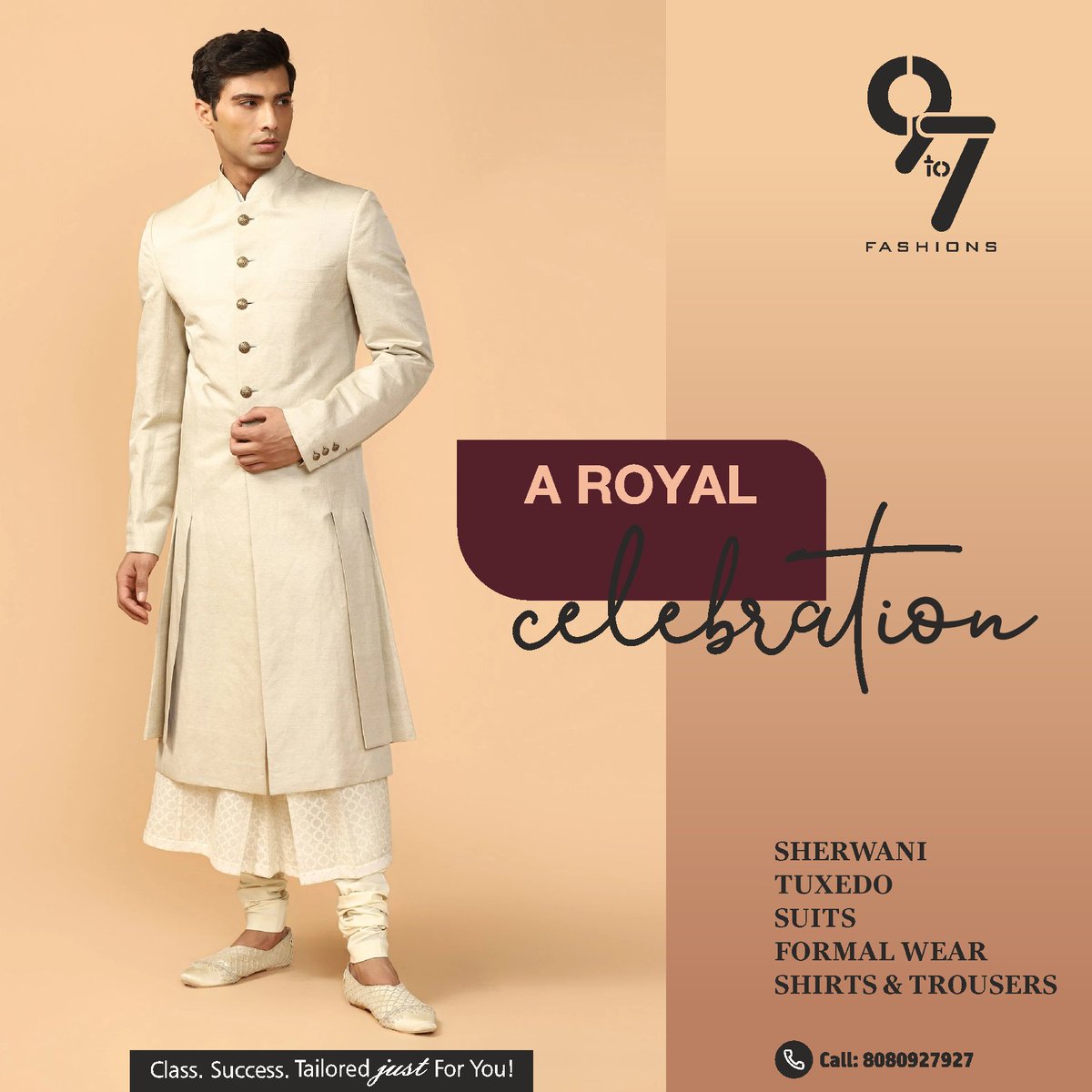 9 to 7 Fashions out to you the best traditional Groom Outfits for the Wedding. #WeddingWear #GroomWear #EthnicClothes #MensWear #Fashion #Style #MensStyle #FormalWear #OfficeWear #9to7fashions