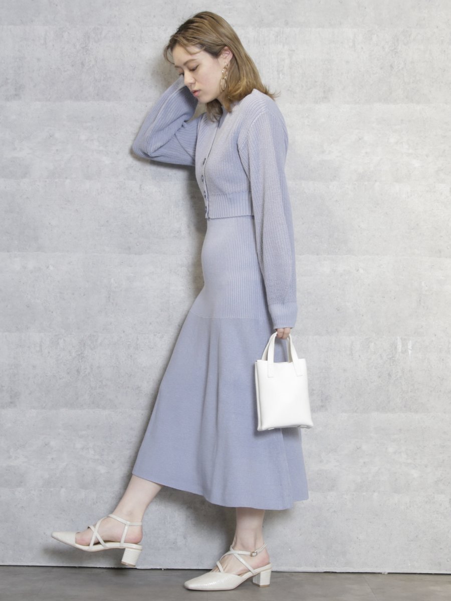 Dazzlin 今から着られる春ワンピ 4wayレイヤードコンビニットワンピース 8 910 シンプルに ノースリーブワンピース こなれ感を演出アンサンブルワンピース ラフな印象のカーディガン 技ありオフショルコンビワンピース 幅広い着こなしが叶う