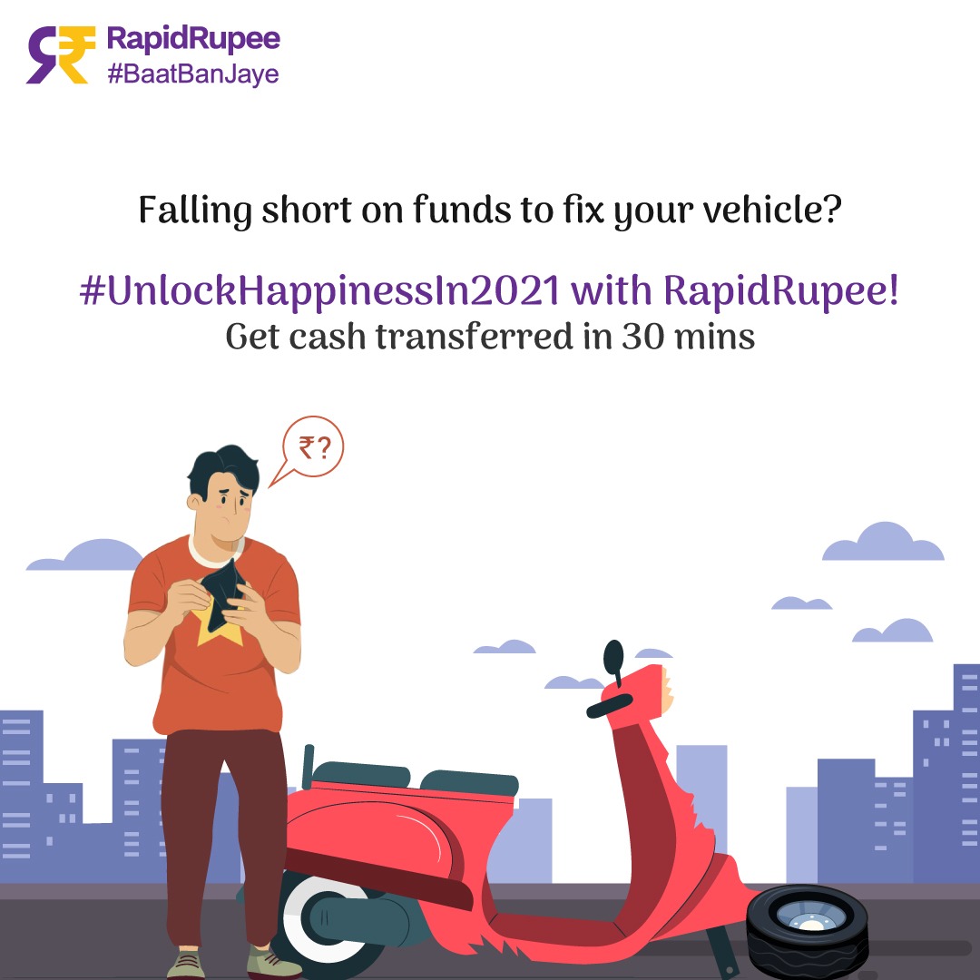 Falling short on money to get your vehicle repaired? Don't worry, RapidRupee is here to your rescue! Download the RapidRupee App and get instant cash within minutes bit.ly/DownloadRapidR…

#digitalloans #easyloans #quickcash #instantloans #EASYPROCESS