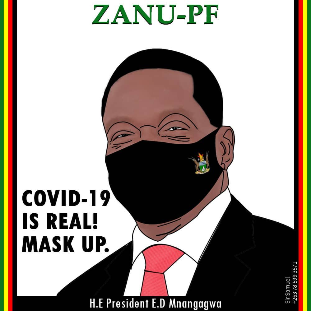 Covid19 is real!

One of the ways to protect against and combat this deadly contagious disease is wearing masks #maskupzimbabwe @MoHCCZim  @zanupf_patriots @ZANUPF_Official @zanupfbyoarea1 @MusaKasamba