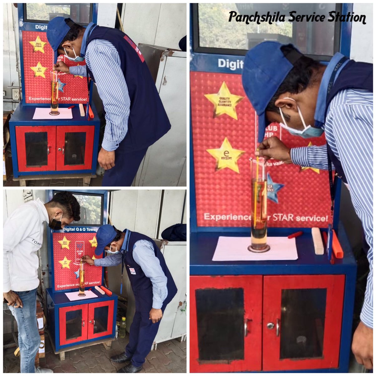 SSpanchshila's tweet photo. Q&amp;Q Drive at @SSpanchshila 🙏🏻Customers are prompted to come and check the density and delivery of fuel. Here’s a little snippet of our officer performing a #densitycheck for a customer.
#hpcl #deliveringhappiness

 @Rg03Goel @baghramesh1 @hpcl_retail @jindalhpc @HPCL https://t.co/t9tbnEF2Qx