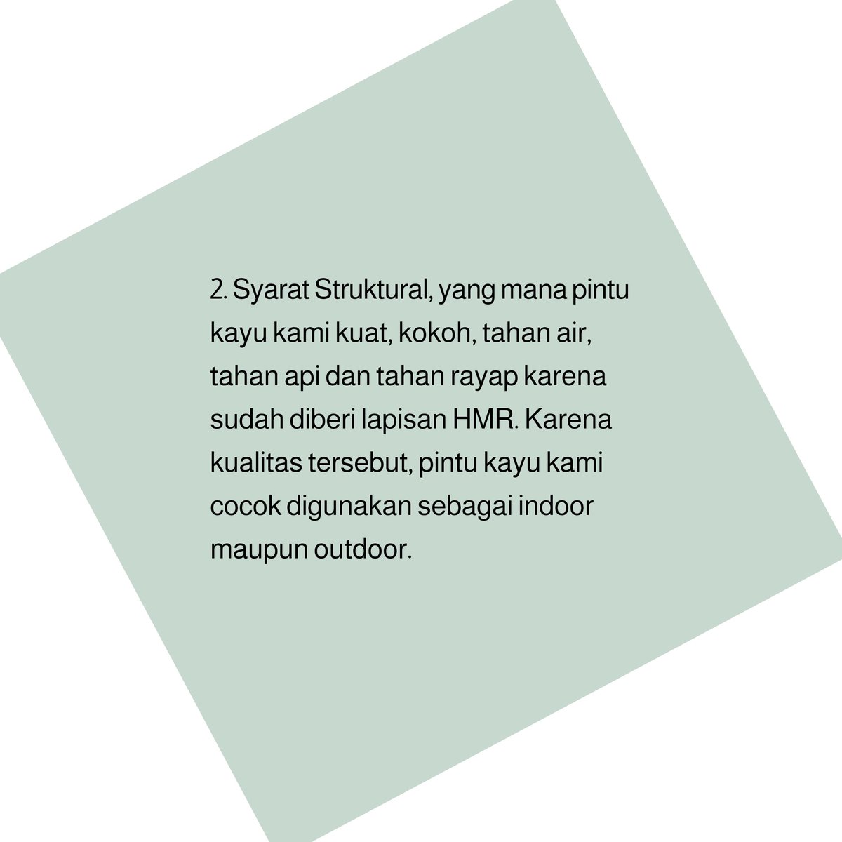 SBM__Production's tweet image. Pintu dari Sumber Berkat Mulia sudah memenuhi 3 syarat pembangunan, yaitu:
#pintutahanair #konstruksisolidengineering #solidengineering #interir #kontraktorsemarang #interiorsemarang #desaininterior #pintukayu #pintukayujateng #pintualbasia #sdmmaju #sdmlokal