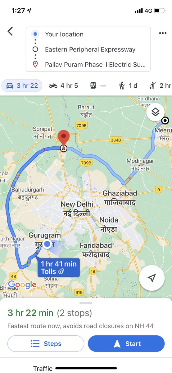SinghAnurag02's tweet image. @GoogleIndia @Google @GoogleTravel
The basic use of @googlemaps is to get the direction and the kilometres for the destination
But here i cant find the total no. Of KMs for this route
How should i compare multiple routes now?
#poortesting #baduserexperience 
@sundarpichai