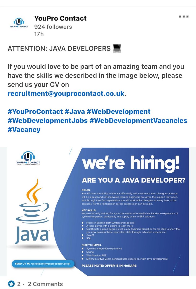 Job opportunities for talented Zimbabweans based in Harare.