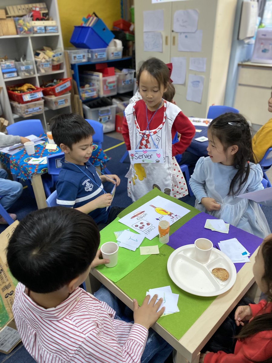 TLopukhin's tweet photo. Kinder students learned how to express themselves and learn about systems at the same time - all while 'playing' and creating a restaurant.  The joy was palpable, as was the learning.   #aisgz @aisgz #playbasedlearning #pyp https://t.co/g5Rne8j0GA