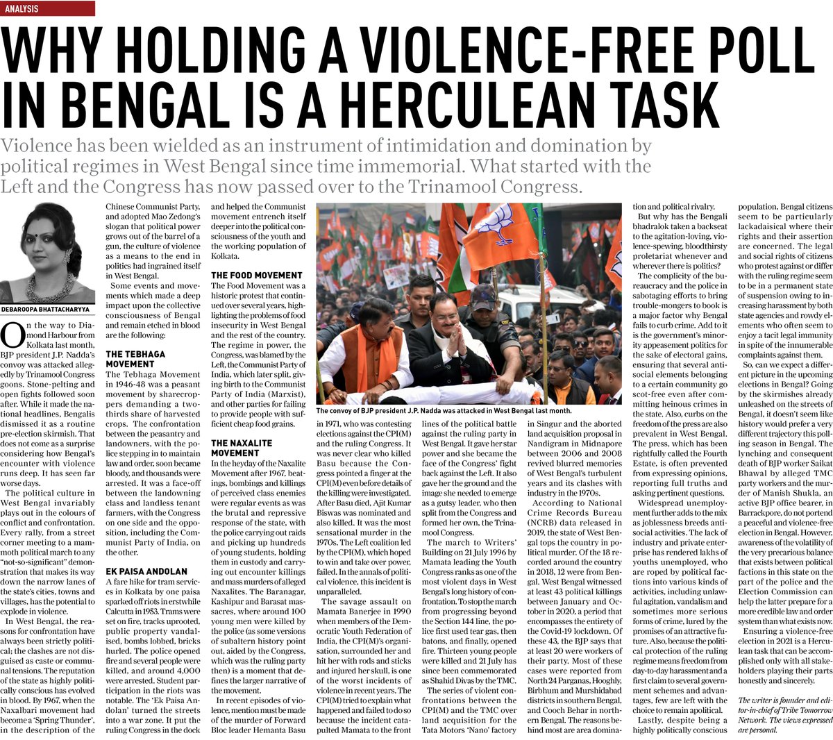debaroopa's tweet photo. #TheDailyGuardian
#Election_Violence_WestBengal
#PeacefulPolls_Herculean_Task

https://t.co/3qoHbOPRNm https://t.co/GM4zm2lFYl