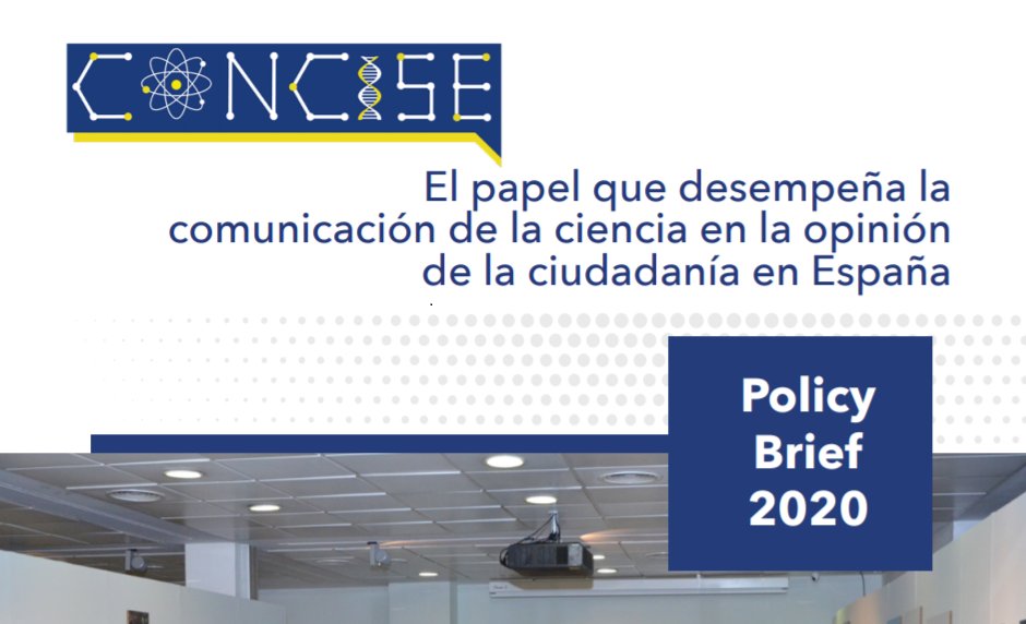  Este enero  @ConciseEU ha realizado un encuentro virtual para presentar sus recomendaciones para poner en marcha políticas públicas en España sobre  #ComunicaCiencia a partir de los resultados del proyecto. ¡Échales un vistazo!  https://bit.ly/2NJxOUI&nbsp;