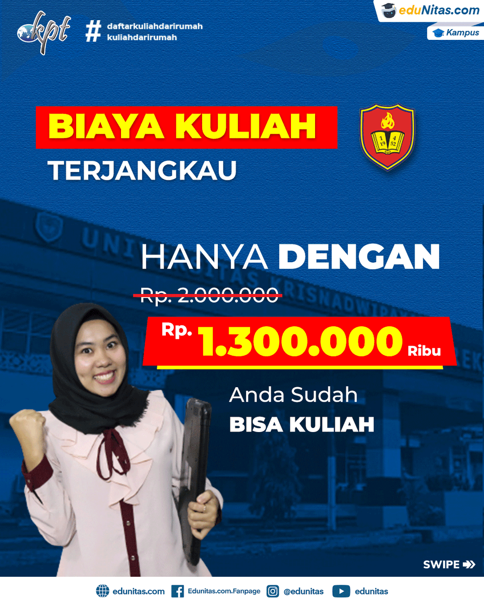 edunitas's tweet photo. Banyak banget lho, berbagai keuntungan yang bisa kamu dapatkan dan tentunya biaya yang terjangkau serta kuliah yang sangat fleksibel.
Tunggu apalagi? Daftar yuk sekarang juga link pendaftaran dibawah ini :
1. https://t.co/3nFSxpbQHI
2. https://t.co/PAnSClGn57
#unkris https://t.co/p4dv8ba8vT