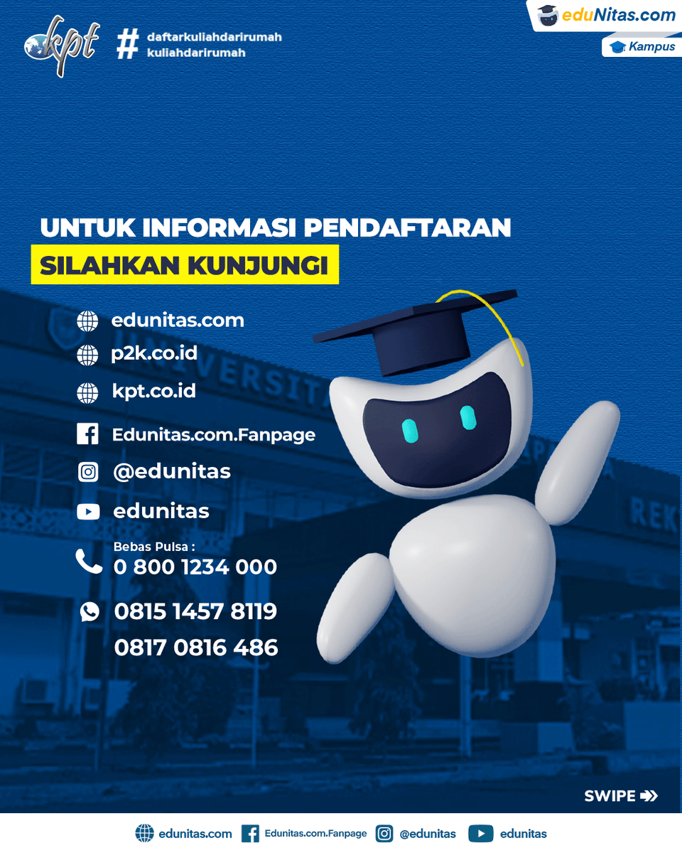 edunitas's tweet photo. Banyak banget lho, berbagai keuntungan yang bisa kamu dapatkan dan tentunya biaya yang terjangkau serta kuliah yang sangat fleksibel.
Tunggu apalagi? Daftar yuk sekarang juga link pendaftaran dibawah ini :
1. https://t.co/3nFSxpbQHI
2. https://t.co/PAnSClGn57
#unkris https://t.co/p4dv8ba8vT