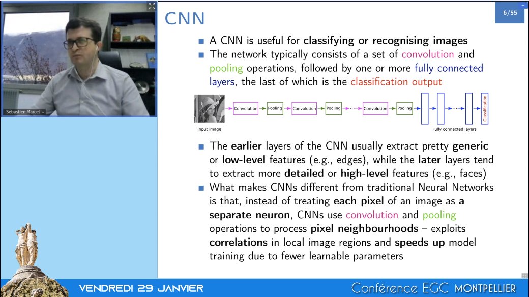 Rejoignez nous pour assister à la présentation de <a href="/sebastienmarcel/">Sebastien Marcel</a> : "Deep convolutional Neural Networks: from recognition to anti-spoofing". En direct sur live.egc2021.lirmm.fr/live.php
 #EGC2021 <a href="/associationEGC/">Association EGC</a>