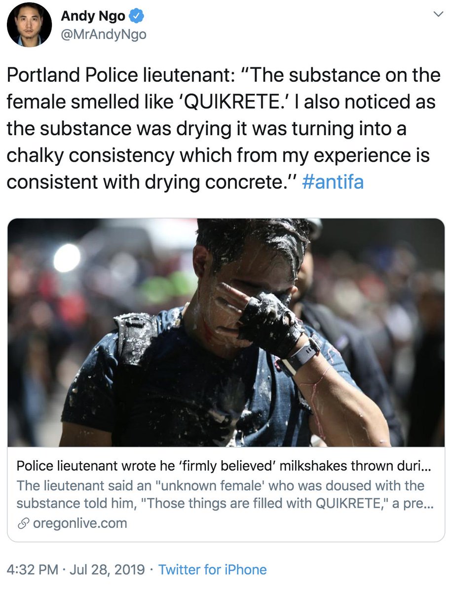 Andy Ngo with help of his far right attorney  @pnjaban spread these lies. Antisemite Michelle Malkin, known as white Nationalist's "Groyper mom" helped raise $200k in response to his assault. Memes spread about chemical burns @ protest using fake pictures stolen from  @TeenVogue 4/