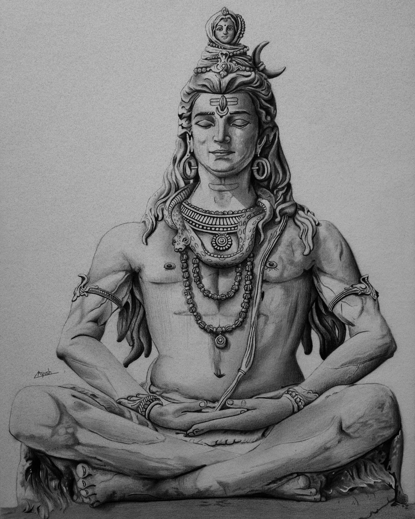 How to draw a beautiful pencil shading sketch of lordshiva meditating step  by stepMahadevBholenath  Drawings Pencil shading Lord shiva sketch