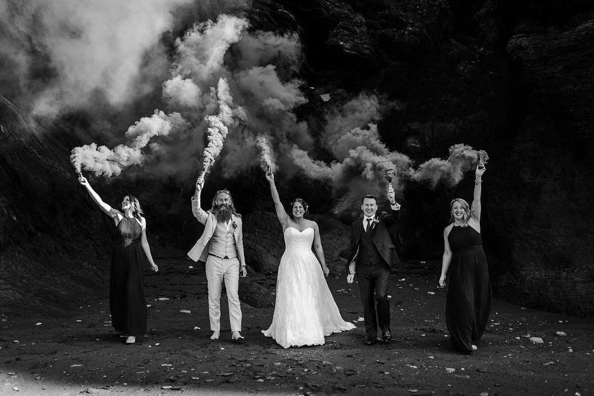 Friday mood having just finished another week of homeschooling!! Woop. 🙌🙌🙌 Epic smoke bomb photo by <a href="/keith_bridle/">Keith Bridle</a> #tunnelsbeaches #devonbeachweddings #weekendatlast