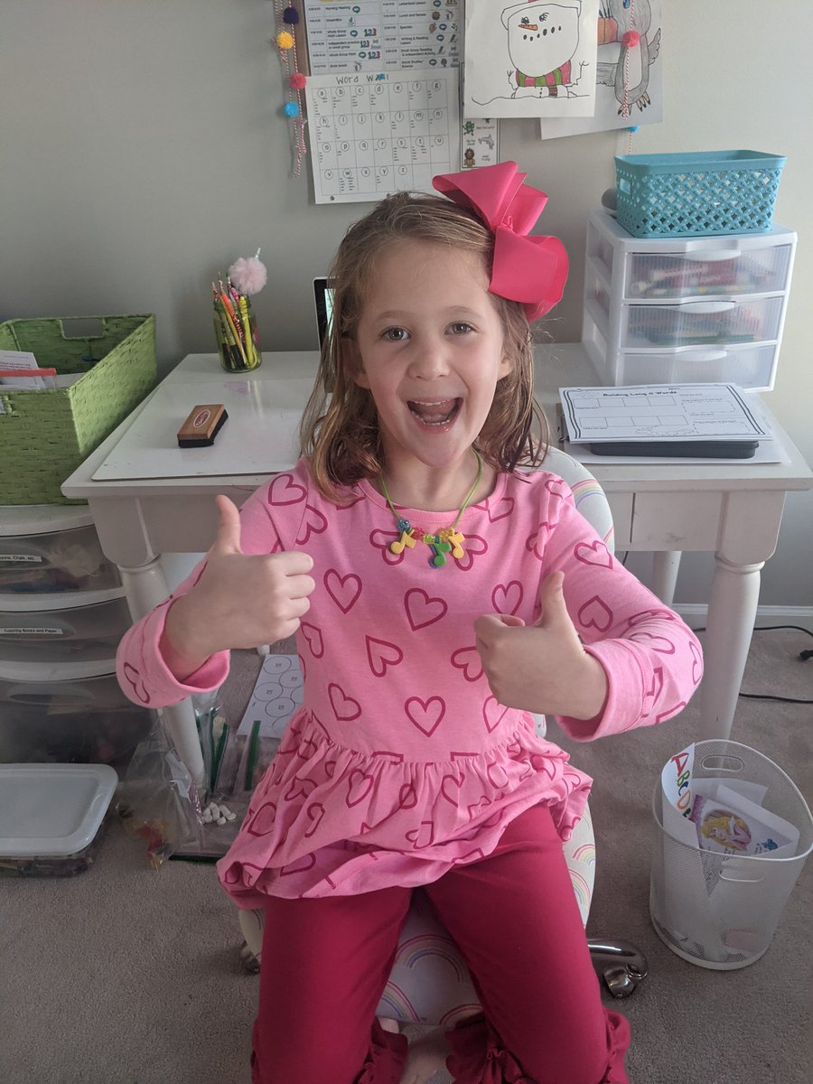 We made it! 100 days of Kindergarten at home!! 🥳💯❤️🏠