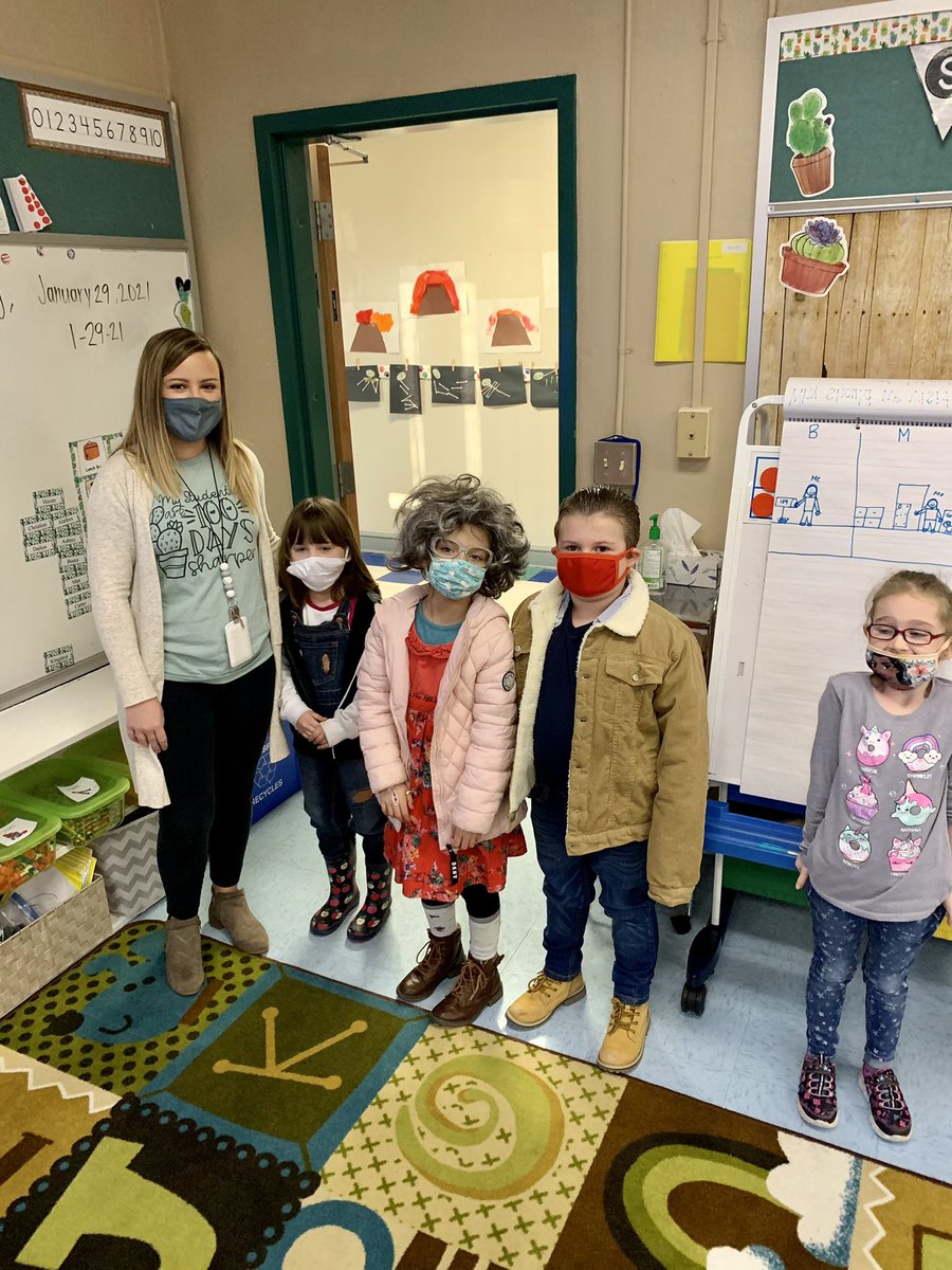 KCS_Kennedy's tweet photo. It’s the 100th Day of School and it shows! Here’s what we’ll look like when we are 100! 🐺😍🥳 #Funin2021 #earlychildhood @KCS_District https://t.co/7PJNDzTeq9