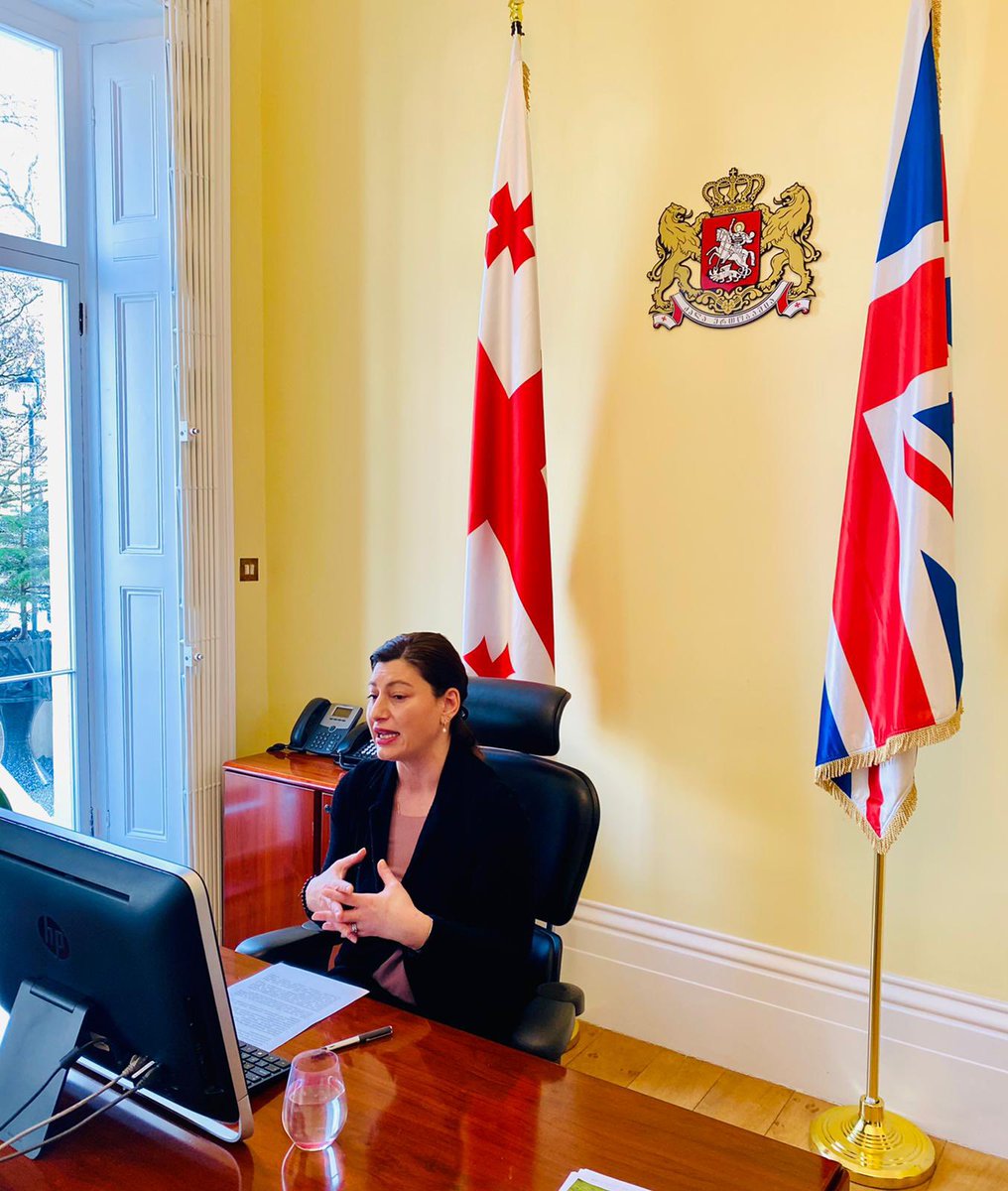 SophieKatsarava's tweet photo. A very positive meeting with #Georgian #SMEs 🙌 Despite pandemic imposed challenges, we are witnessing increasing number of companies entering #British market. I reiterated my full support to see the numbers grow in future too 🇬🇪🇬🇧
#GeoUKFTAinAction https://t.co/4Bb2X55mW4