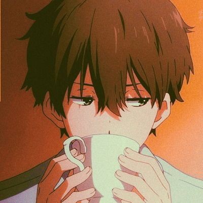 Anime Pfp Drinking Coffee