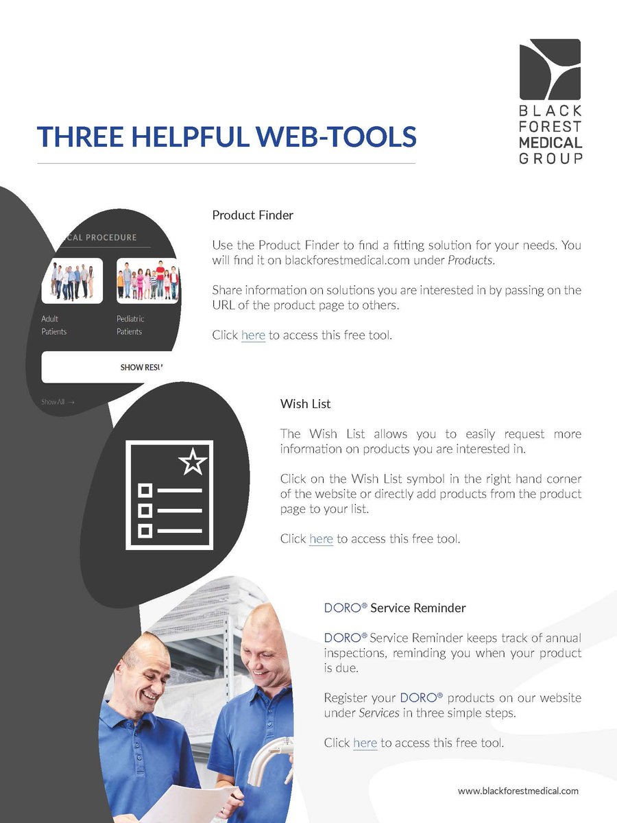 Want to know how to use our website best?
Then check out these three web-tools which enhance your visit on blackforestmedical.com. Try them now!
Find more interesting facts here: blackforestmedical.com/resources/tips…
 
#FreeTools #TipsandTricks #DORO #MedicalDevices #Neurosurgery