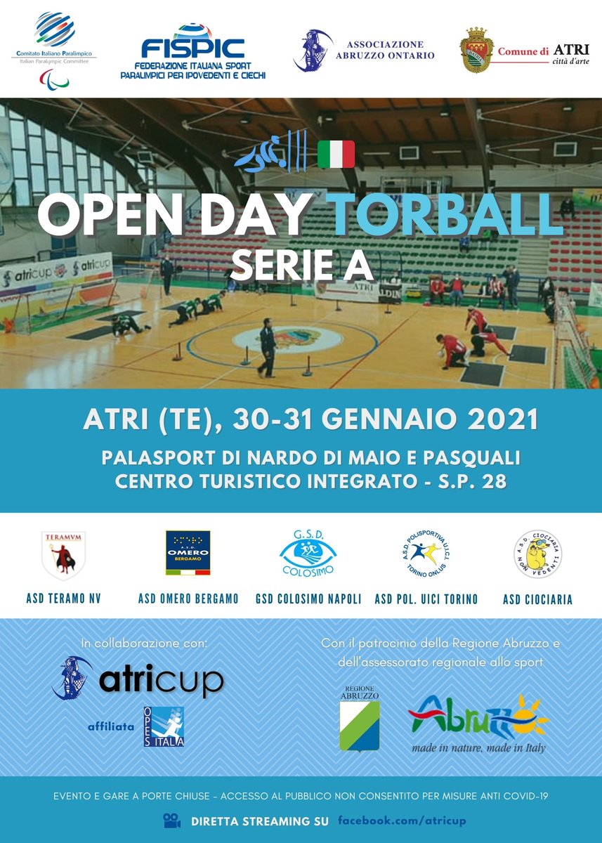atri_cup's tweet photo. Un altro importante evento di #torball organizzato da #AtriCup: l'Open Day di Serie A! Il massimo campionato @fispic_official parte da #Atri il 30 e 31 gennaio, con cinque società coinvolte. Si gioca al Palasport del CTI: diretta streaming su https://t.co/eTcCGM1cJ9. 🏐🇮🇹 https://t.co/C1RIlI9hDU