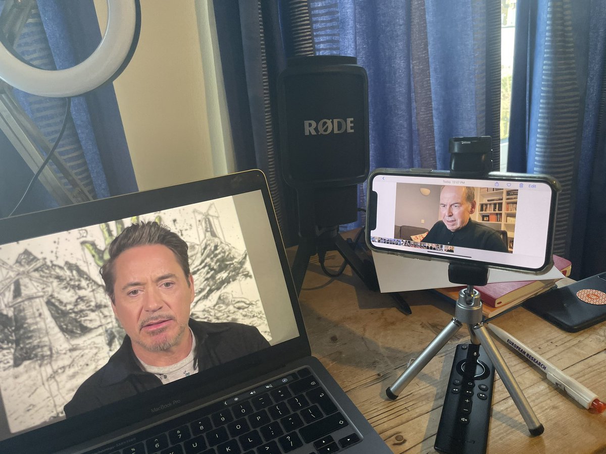 Meanwhile I was recording my questions and a reaction shot on an iPhone