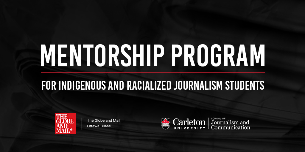 JSchool_CU's tweet photo. We're excited to announce the establishment of a new mentorship program for Indigenous and racialized students.

In partnership with @globeandmail the program will be launched immediately and will provide two paid opportunities.

#cdnmedia #Journalism https://t.co/1UKUAYgU23