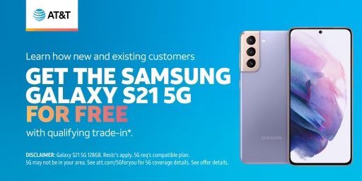 You, you, and even you. Everyone gets our best deal! Come by AT&T 841 Flatbush Ave and learn how to get the Samsung Galaxy S21 5G for FREE with qualifying trade-in. like.att.com/o1S211 @Danny_Perez_01 @judy_cavalieri @Ahmad_Al02 #ATTEMPLOYEE #SERVINGOURCOMMUNITY