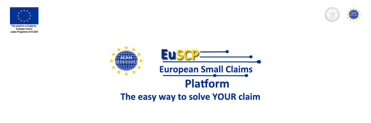 scaneuproject's tweet photo. From today on the SCAN Project website https://t.co/4wlQv8TJSq  there is a link to the EuSCPlatform on European Small Claims Procedure. This is a GUIDE that allows you to receive information and assistance to HOW to solve your claim!

#scanproject #smallclaims #eujustice #escp https://t.co/uKyeDT9Z3g