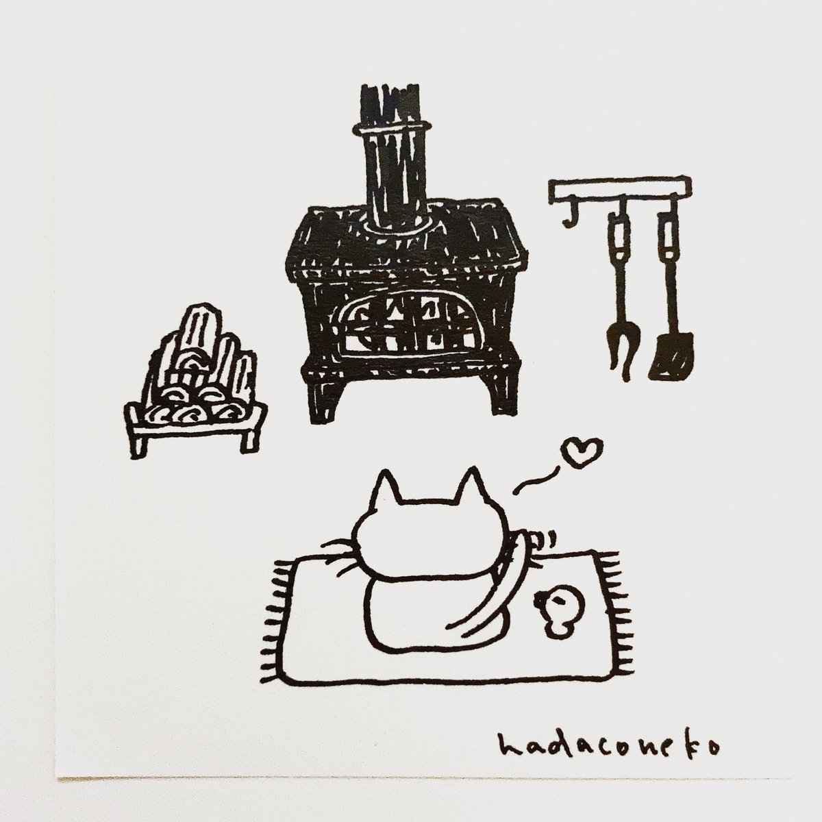 肌子 今日のイラストはコレ ェ 薪ストーブの前で過ごす猫 イラスト 猫 ネコ ねこ オリジナル ペン画 アナログ画 絵 猫の絵 白黒猫 白猫 肌子 今日のイラストはコレ ェ 薪ストーブの前で過ごす猫 イラスト 猫 ネコ ねこ オリジナル ペン画 アナログ画 絵 猫の絵 白黒猫 白猫