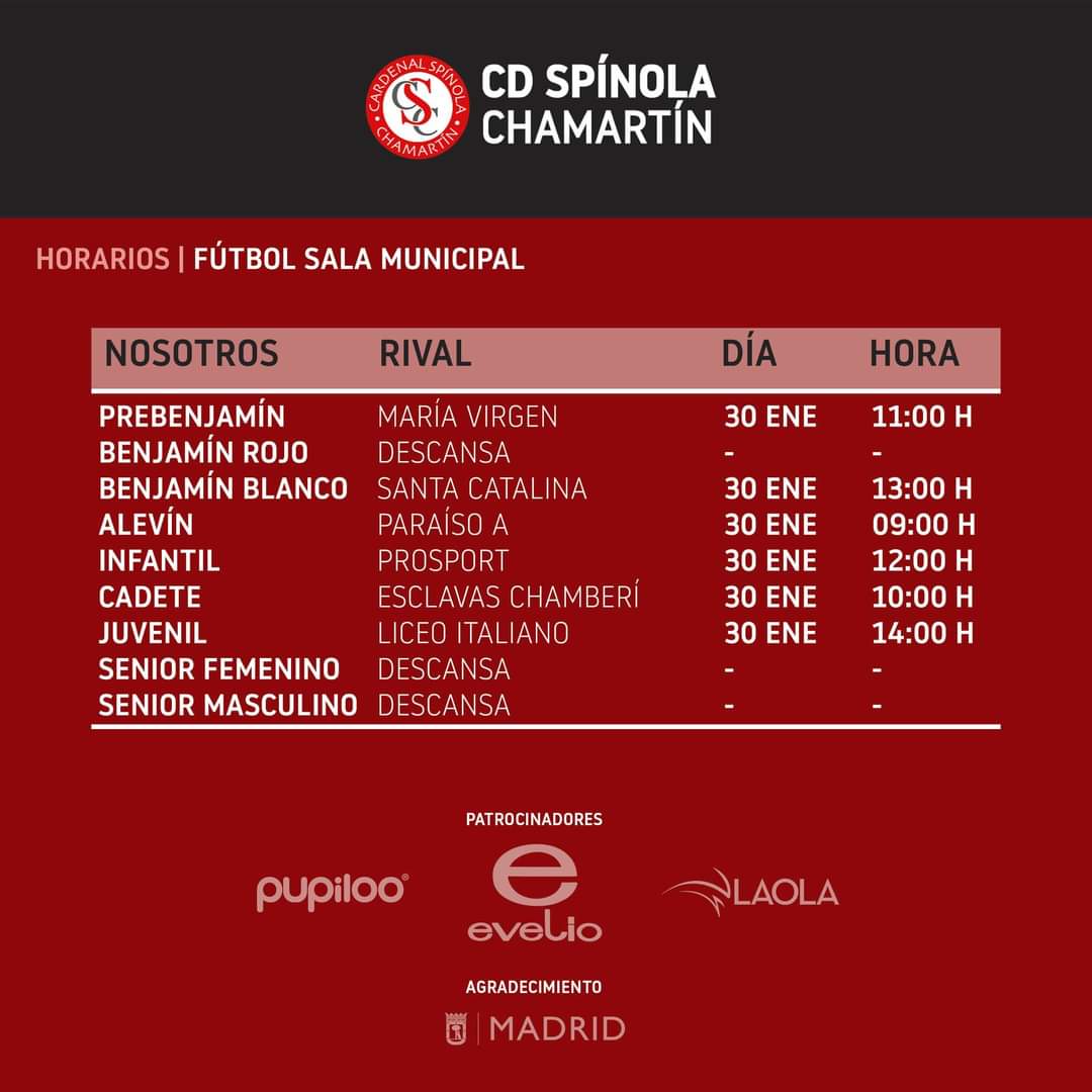CD_Spinola's tweet photo. Horarios de los equipos de este fin de semana #cdspinola https://t.co/Zi3dszy6uy