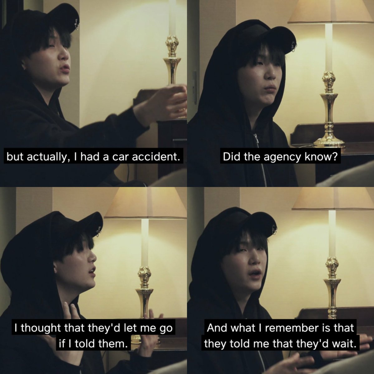 On Burn The Stage documentary, Yoongi told BTS how bighit paid for his college tuition when he got into a minor car accid3nt before debut. BH is willing to wait for him and pay for his tuition despite being just a small company 