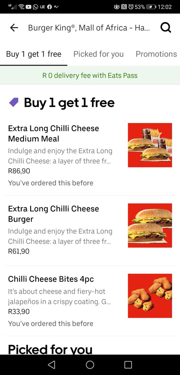 kavishlyn's tweet photo. @UberEats SA wow it gets better, BK advised its your app error, here's a pic confirming what I ordered, and I get a mail stating I won't receive a refund, as I ordered wrong. Worse I sent the wrong delivery away. Please add an item on app, we steal your money &amp; make it your fault https://t.co/MMXfa9cRA5