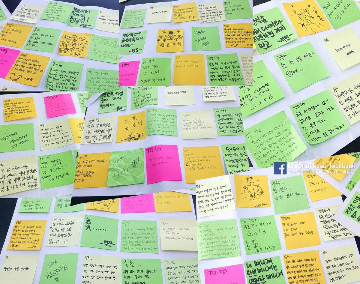 2014 BTS FESTA Post It NotesBang PD's message to some members