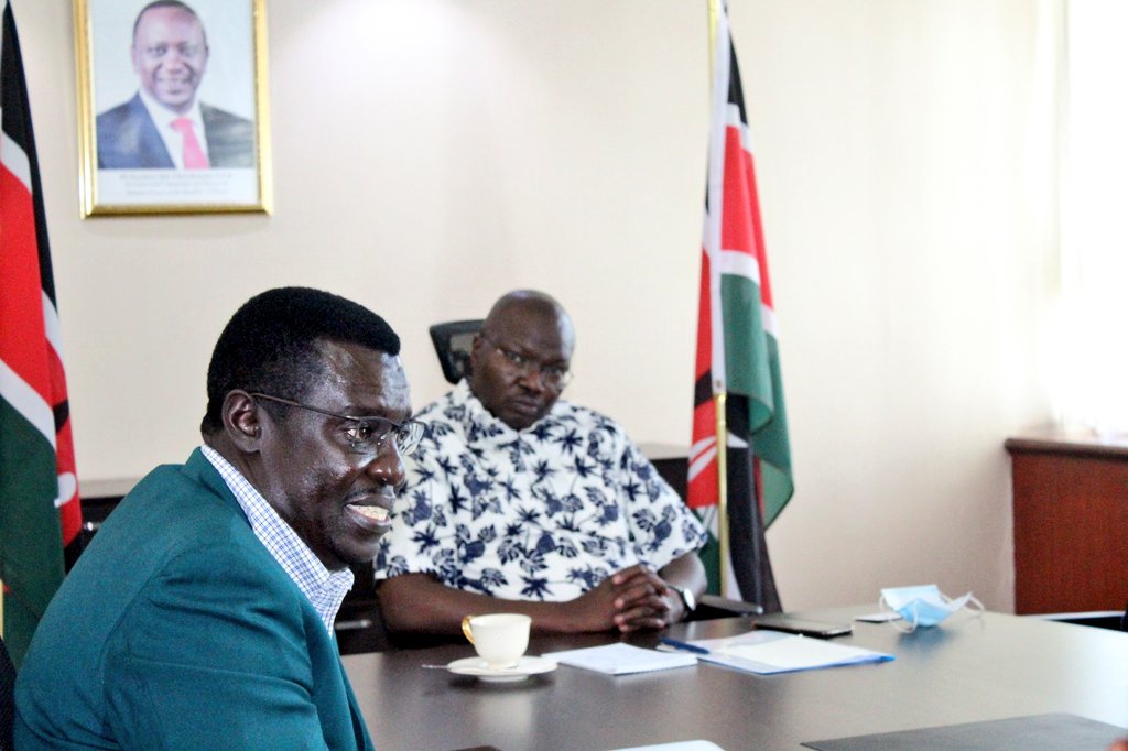 CsChelugui's tweet photo. During a courtesy call meeting with Kenya Airways Management led by the Group Managing Director and CEO Mr. Allan Kavulani at NSSF Building, Nairobi. https://t.co/fFaczDYE2T