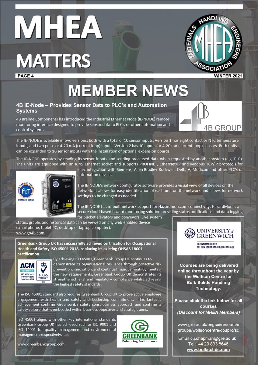 MHEA_BULK's tweet photo. Take a few minutes to check out MHEA matters Winter edition
#materialshandling #cementindustry #aggregates #powergeneration #wasterecycling #biomass #ports #quarrying #buildingmaterial #materials #conveyors #miningindustry https://t.co/hX1xkOhlZ9