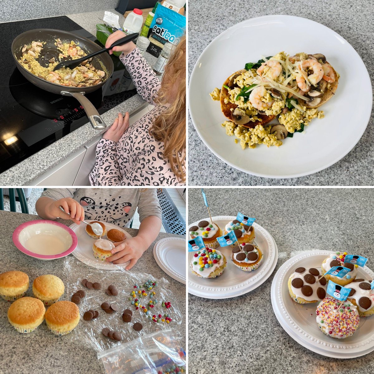 Yesterday, Elsie had fun mixing up some scrambled egg for her lunch. A cooking task set by the school <a href="/IvyChimneys/">Ivy Chimneys Primary</a>. Followed by decorating some cupcakes.