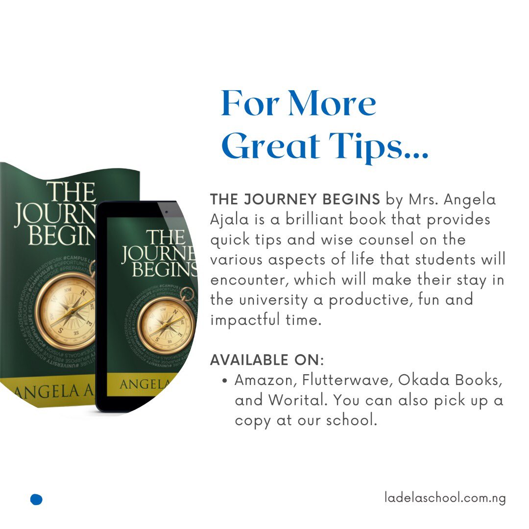 ladelaschool's tweet photo. Are you changing schools, going off to the university, or maybe even boarding house? 

The Journey begins is full of amazing tips to help you adjust to a new school environment and living on your own for the first time. https://t.co/3iICznkPJ8