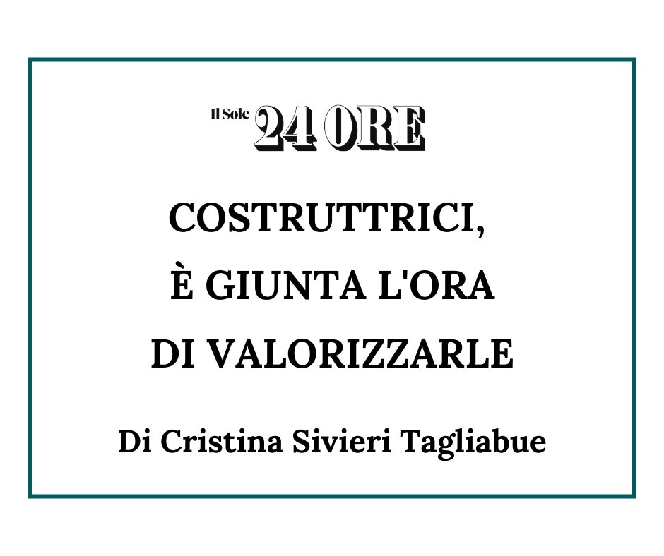GammaDonna_'s tweet photo. Ora è tempo delle costruttrici: quelle che non vedi nelle foto della #politica che decide, perché lavorano nell'ombra, quelle che sanno davvero ricostruire: le #doone. Le prime a pagare ma anche le prime a ripartire.
Nell’editoriale di Cristina Sivieri Tagliabue sul 
@sole24ore https://t.co/p9JJtnO2j3