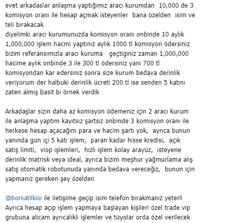 borsatilkisi's tweet photo. aracı kurumandan, bankasından, aldığı hizmetten , ilgi alakadan , ekstra ücretlerden , hızdan, komisyondan memnun olmayan yazımızı mutlaka okusun geri bana dönüs yapsın yardımcı olayım #enka #pkent #yaprk #merit #emnis #tactr #ayces #cmbtc #lidfa #vertu #karsn #sonme #beyaz #sise https://t.co/TtUatdms8l