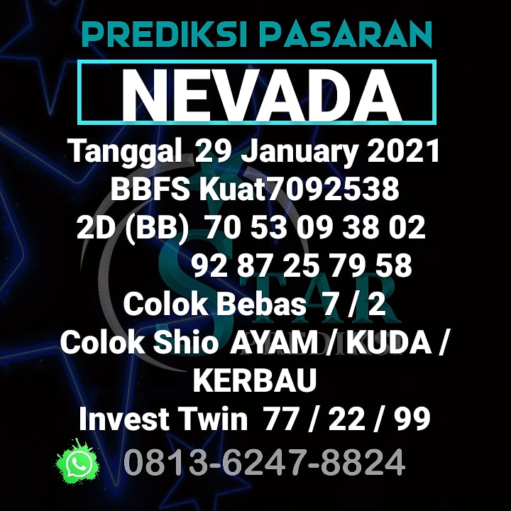 Prediksi Nevada Hari jumat Tanggal 29 Januari 2021 

Semoga JP dan tetap ups (Utamakan Prediksi Sendiri)
Info prediksi lainnya: 0813-6247-8824

#prediksinevada #bocorannevada #angkajadinevada #nvdjitu #nevada #rumuspasarannevada