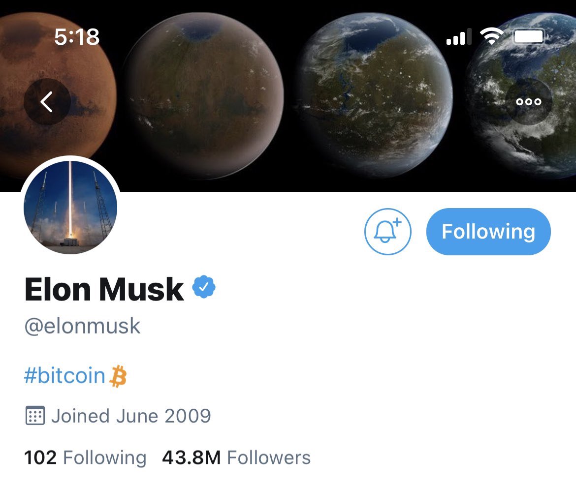cameron's tweet image. #Bitcoin just hitched a ride on a Falcon 9 to the moon