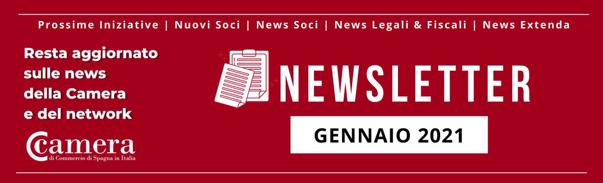 CamacoesIT's tweet photo. Con #NewsCamera di #gennaio vi proponiamo le notizie più rilevanti del mese.

📋 Resta aggiornato sulle novità della Camera: #eventi in programma, #nuovisoci, news dal #network e tanto altro!

#Newsletter gennaio 👉🏻 https://t.co/TFn6ItW1Zh
Ultimi numeri 👉🏻 https://t.co/YCbqAnwIWL https://t.co/cCnYwXJvkS