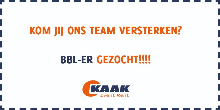 𝗕𝗲𝗻 𝗼𝗳 𝗸𝗲𝗻 𝗷𝗶𝗷 𝗶𝗲𝗺𝗮𝗻𝗱 𝗱𝗶𝗲 𝗼𝗽 𝘇𝗼𝗲𝗸 𝗶𝘀 𝗻𝗮𝗮𝗿 𝗲𝗲𝗻 𝗕𝗕𝗟-𝗽𝗹𝗲𝗸? 𝗗𝗲𝗹𝗲𝗻 𝘄𝗼𝗿𝗱𝘁 𝗴𝗲𝘄𝗮𝗮𝗿𝗱𝗲𝗲𝗿𝗱!

kaakeventrent.nl/vacatures/