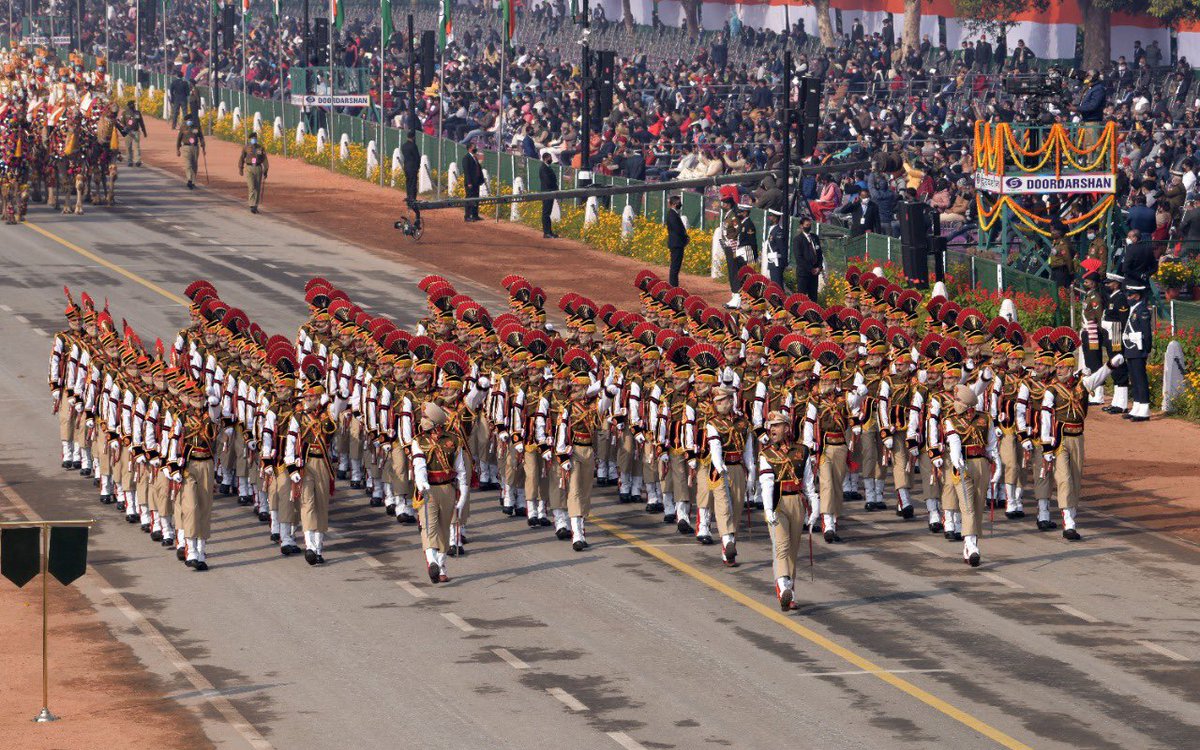 CPDelhi's tweet photo. Delhi Police Republic Day marching contingent has been adjudged as best contingent after 14 years from among the CAPFs and Police Forces. Congratulations to the parade commander, all members of the contingent and Delhi Police @LtGovDelhi @HMOIndia @PMOIndia https://t.co/OsAf7ra9uP