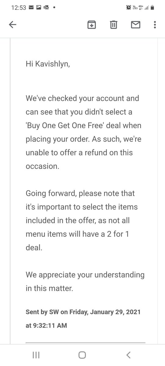 kavishlyn's tweet photo. @Uber_Support Wow, now support sends me a message stating I've been refunded R16.95. Which I haven't, nothing I ordered was R16.95, not even the delivery or service fees, whats up with your system https://t.co/0tJZOyU9ZO