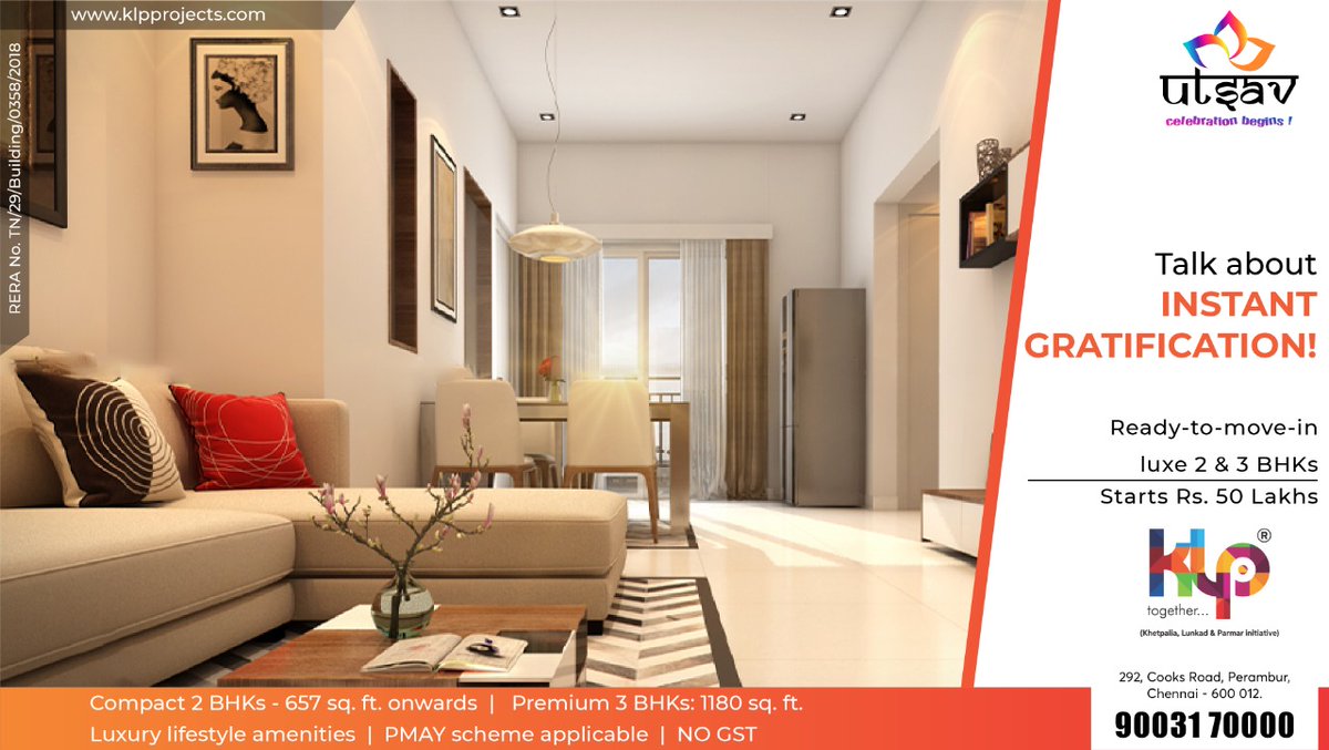 Klpproject's tweet photo. Come and experience the very exclusive 2 &amp; 3 BHKs waiting for you to move in to with a plethora of features, facilities and extravagances which will blow your mind away. Book now. Ph: 90031 70000 | https://t.co/5I1fPUt3AP
#klpprojects #utsav #readytomovein https://t.co/E5Y7E8uqlU